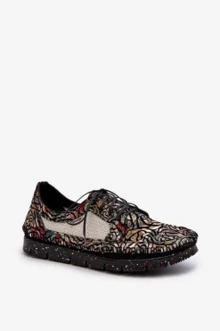 Damskie Maciejka Wzorzyste Półbuty Damskie 06347-01 Czarne