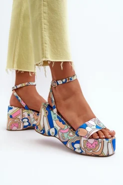Damskie Boto Wzorzyste Sandały Na Platformie I Koturnie Multikolor Wiandia