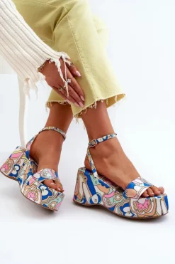 Damskie Boto Wzorzyste Sandały Na Platformie I Koturnie Multikolor Wiandia