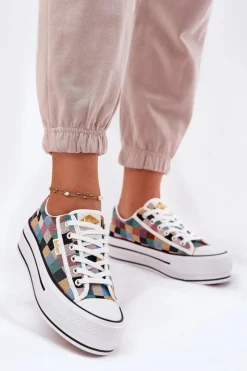 Clearance Lee Cooper Wzorzyste Trampki Damskie Na Platformie LCW-25-31-3441L Multikolor