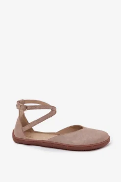 Damskie Zazoo Zamszowe Baleriny Damskie Barefoot Z Paskami 191 Szare