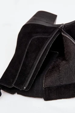 Damskie Boto Zamszowe Botki Damskie Na Słupku Ocieplane Czarne Arelia