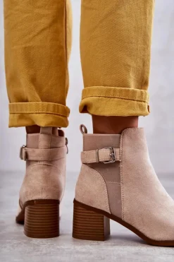 Sale Boto Zamszowe Botki Na Słupku Beżowe Vannes