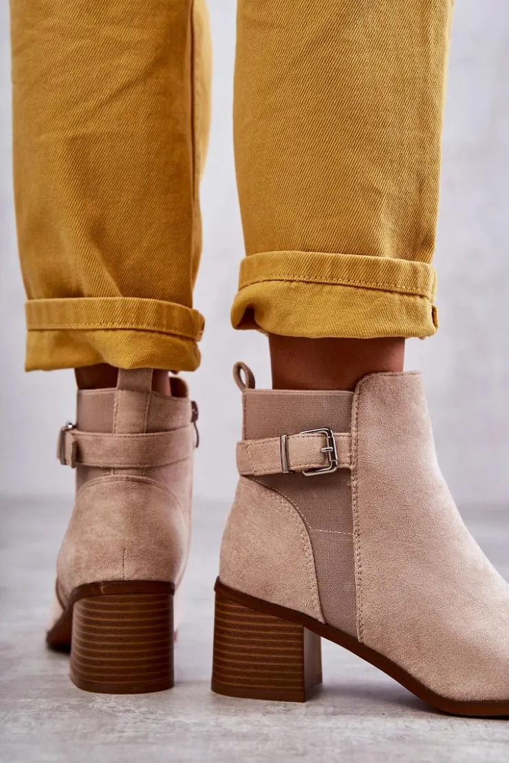 Sale Boto Zamszowe Botki Na Słupku Beżowe Vannes