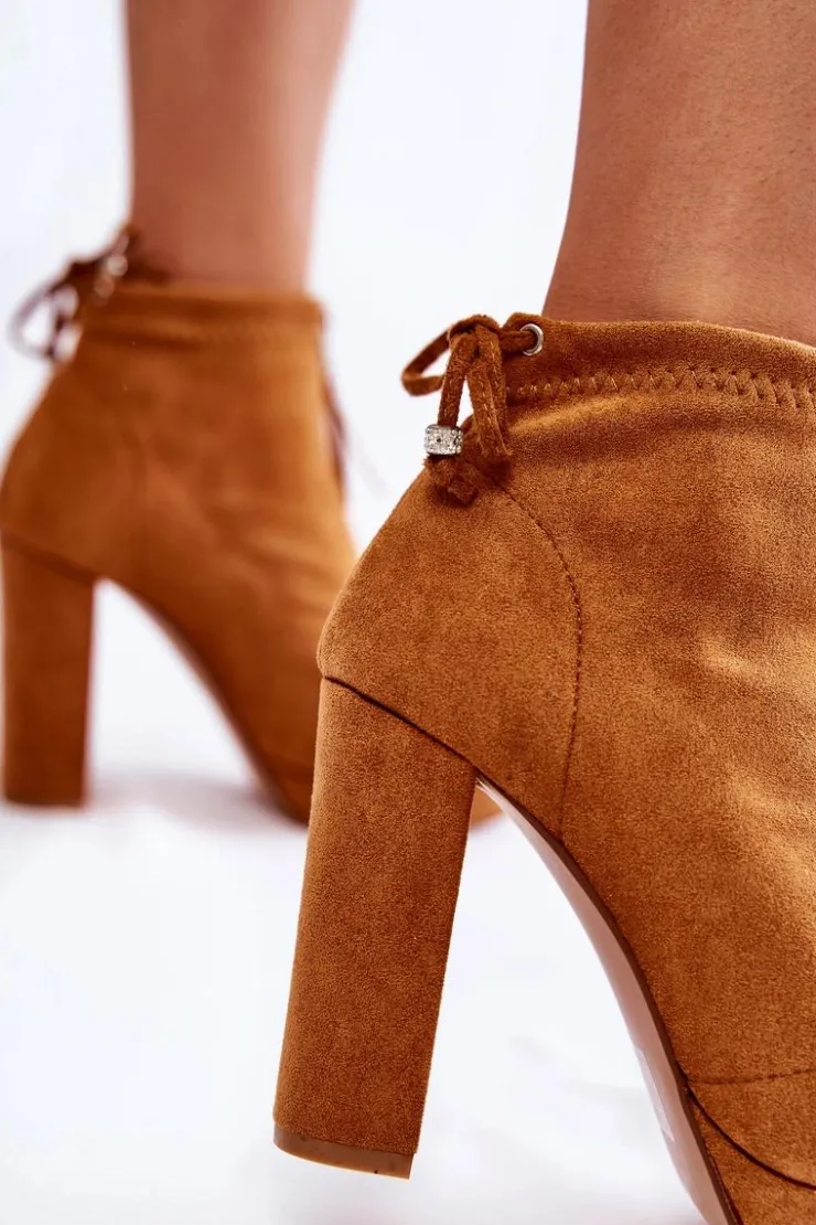 Best Boto Zamszowe Botki Na Suwak Camel Donnita