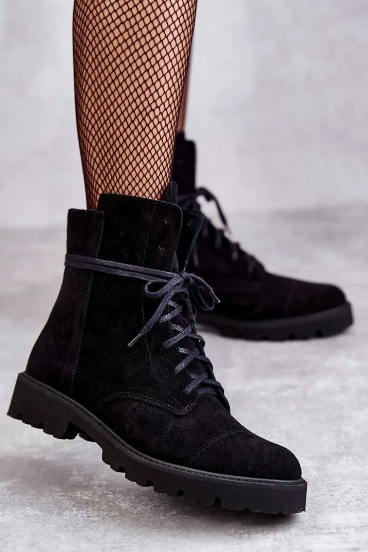 Discount Boto Zamszowe Botki Na Suwak Nicole 2754 Czarne