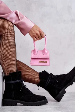 Discount Boto Zamszowe Botki Na Suwak Nicole 2754 Czarne