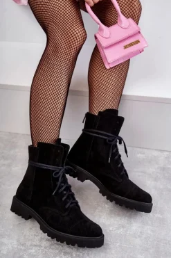 Discount Boto Zamszowe Botki Na Suwak Nicole 2754 Czarne