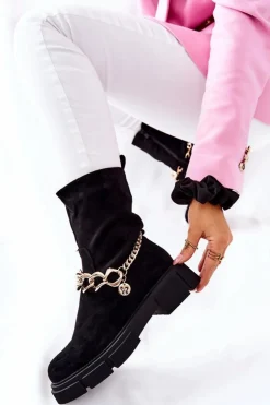 Online Boto Zamszowe Botki Workery Czarne Hellio