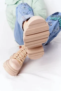 Discount Boto Zamszowe Botki Workery Lewski Shoes 3007-0 Piaskowe