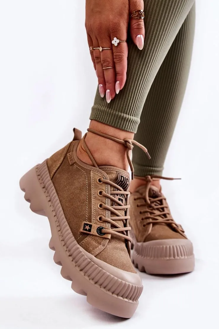 Online Big Star Shoes Zamszowe Buty Sportowe Big Star KK274511 Beżowe