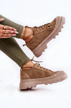 Online Big Star Shoes Zamszowe Buty Sportowe Big Star KK274511 Beżowe