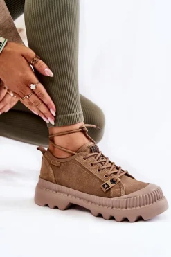 Online Big Star Shoes Zamszowe Buty Sportowe Big Star KK274511 Beżowe