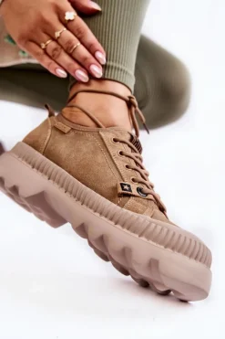 Online Big Star Shoes Zamszowe Buty Sportowe Big Star KK274511 Beżowe