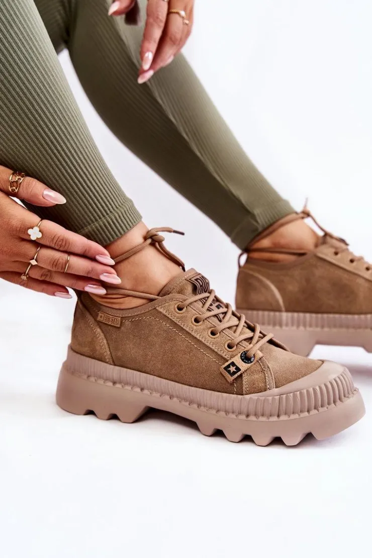 Online Big Star Shoes Zamszowe Buty Sportowe Big Star KK274511 Beżowe