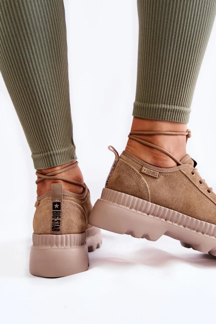 Online Big Star Shoes Zamszowe Buty Sportowe Big Star KK274511 Beżowe