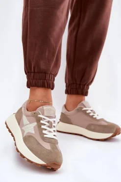 Sale Buty damskie Vinceza Zamszowe Buty Sportowe Damskie Na Platformie Vinceza 66720 Beżowe Beżowy