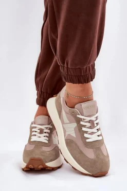 Sale Buty damskie Vinceza Zamszowe Buty Sportowe Damskie Na Platformie Vinceza 66720 Beżowe Beżowy