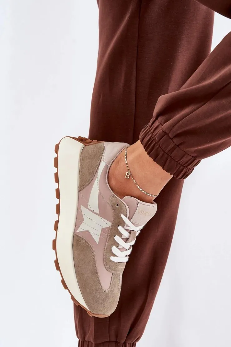 Sale Buty damskie Vinceza Zamszowe Buty Sportowe Damskie Na Platformie Vinceza 66720 Beżowe Beżowy