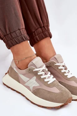 Sale Buty damskie Vinceza Zamszowe Buty Sportowe Damskie Na Platformie Vinceza 66720 Beżowe Beżowy