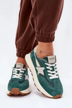 Damskie Buty damskie Vinceza Zamszowe Buty Sportowe Damskie Na Platformie Vinceza 66720 Zielone