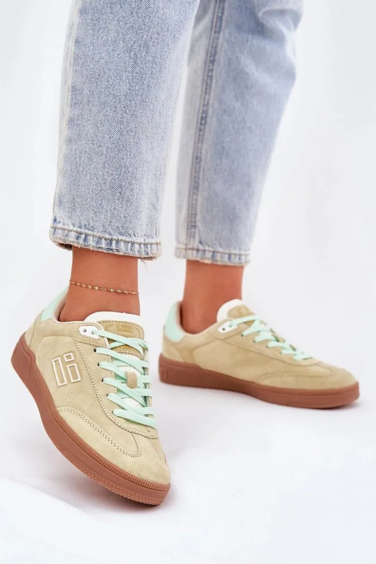 D.Franklin Sneakersy Damskie*Zamszowe Buty Sportowe Sneakersy Damskie DFSH387005 Limonkowe Zielony