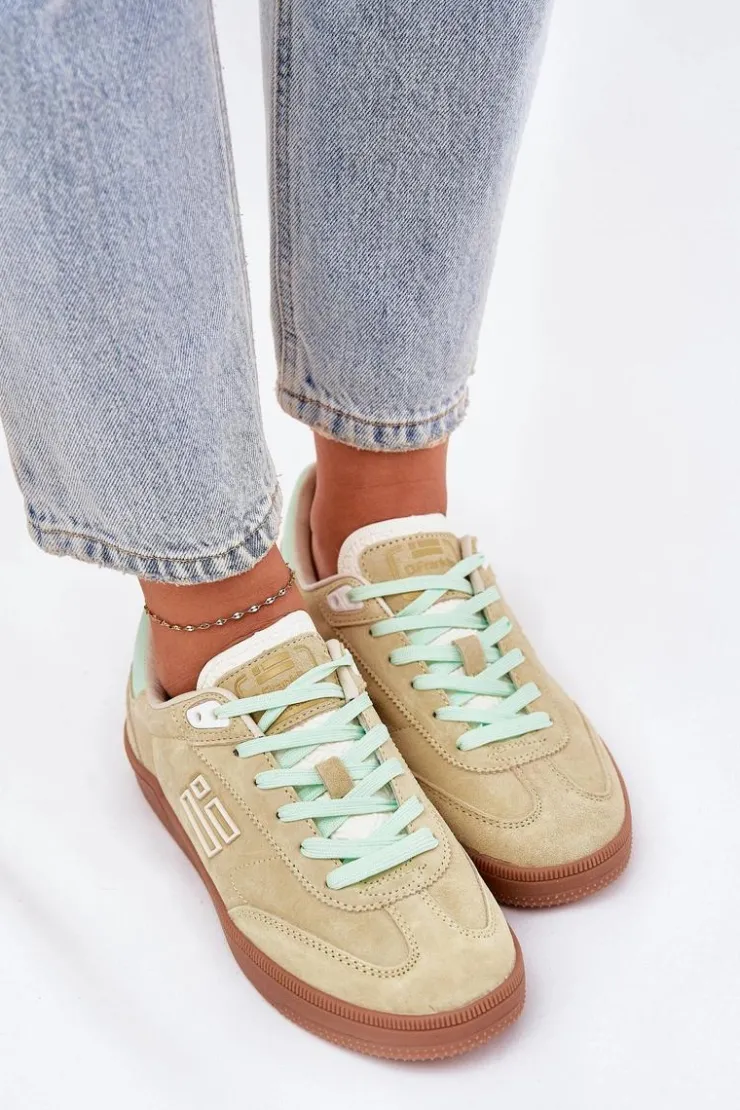 D.Franklin Sneakersy Damskie*Zamszowe Buty Sportowe Sneakersy Damskie DFSH387005 Limonkowe Zielony