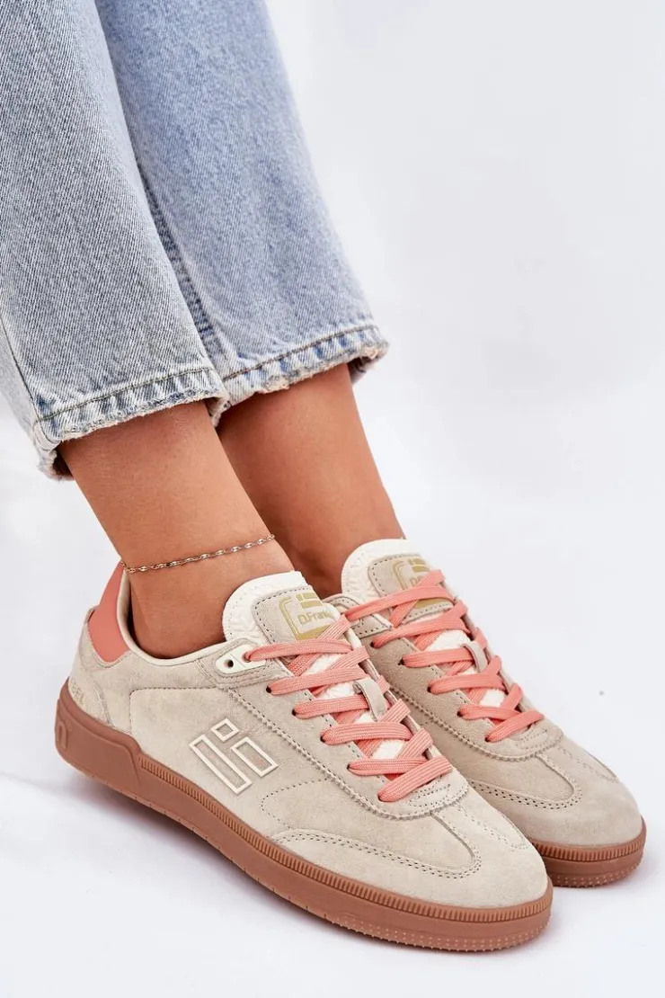 New D.Franklin Zamszowe Buty Sportowe Sneakersy Damskie DFSH387005 Beżowe