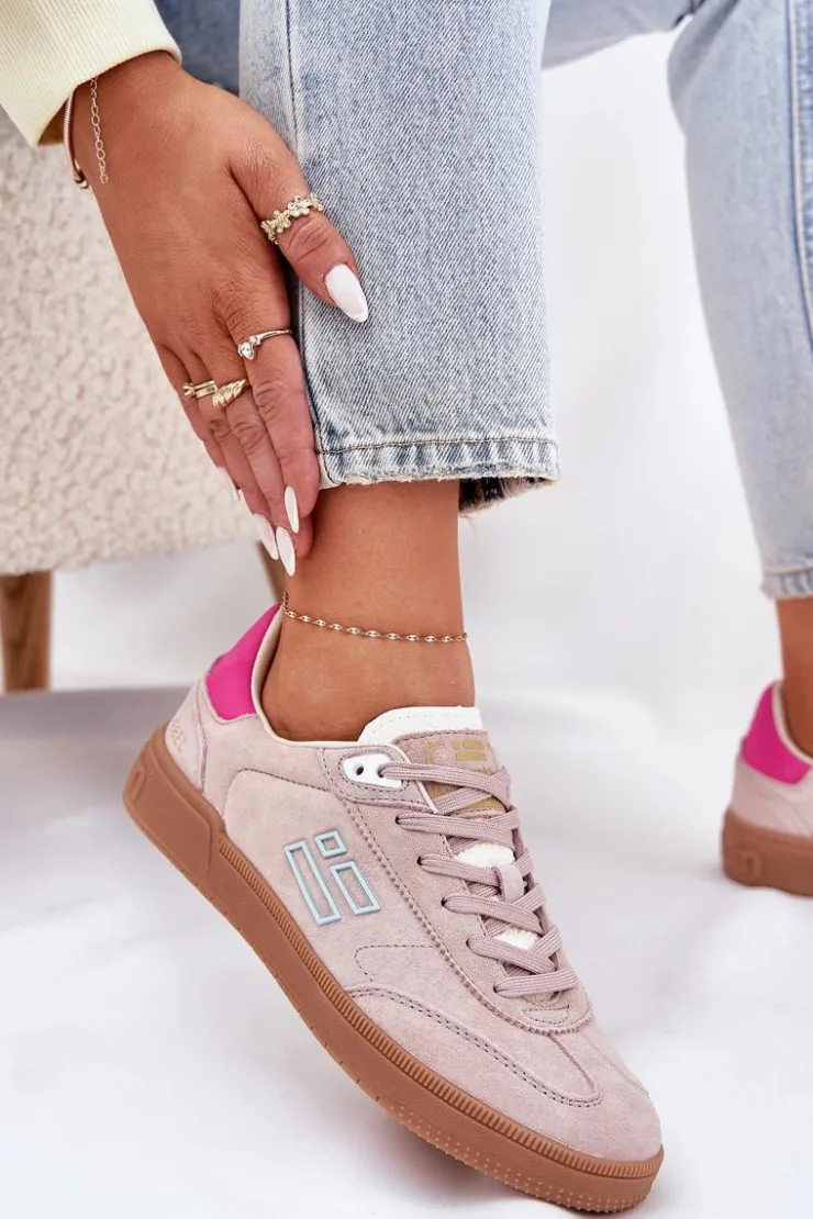 Damskie D.Franklin Zamszowe Buty Sportowe Sneakersy Damskie DFSH387005 Brudny Róż