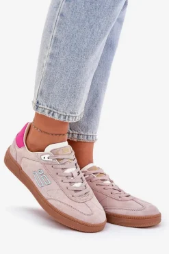 Damskie D.Franklin Zamszowe Buty Sportowe Sneakersy Damskie DFSH387005 Brudny Róż