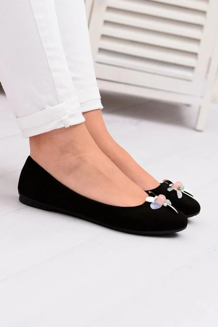 Sale Boto Zamszowe Czarne Damskie Balerinki Blume