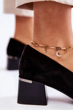 Damskie Boto Zamszowe Czółenka La.Fi 230034B-SU Czarne