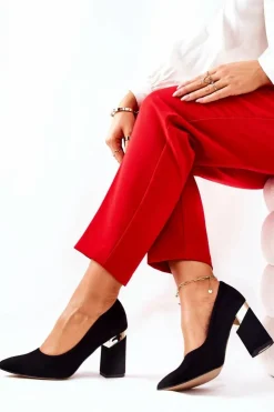 Sale Boto Zamszowe Czółenka Lewski 3117 Czarne Czarny