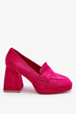 Buty damskie Vinceza Czółenka Na Platformie|Czółenka Na Słupku*Zamszowe Czółenka Na Masywnym Obcasie I Platformie Fuksja Adriel