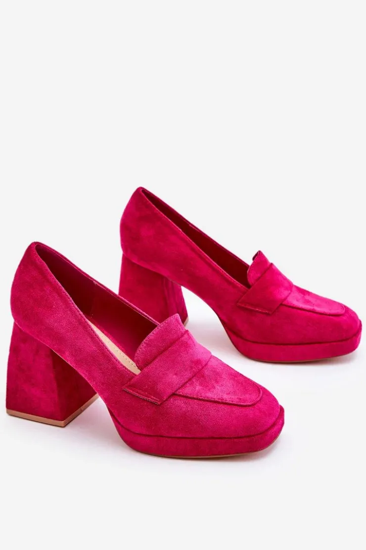 Buty damskie Vinceza Czółenka Na Platformie|Czółenka Na Słupku*Zamszowe Czółenka Na Masywnym Obcasie I Platformie Fuksja Adriel