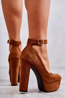 Online Boto Zamszowe Czółenka Na Platformie Camel Rivia