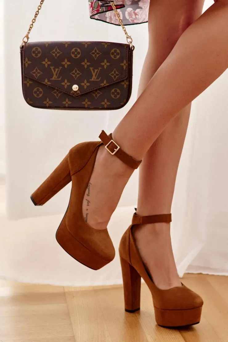 Online Boto Zamszowe Czółenka Na Platformie Camel Rivia