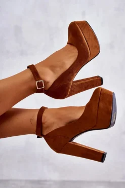 Online Boto Zamszowe Czółenka Na Platformie Camel Rivia