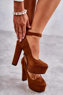 Online Boto Zamszowe Czółenka Na Platformie Camel Rivia