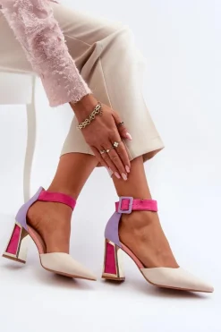 Boto Czółenka Zamszowe|Czółenka Na Słupku*Zamszowe Czółenka Na Słupku Multikolor Lodho