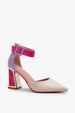 Boto Czółenka Zamszowe|Czółenka Na Słupku*Zamszowe Czółenka Na Słupku Multikolor Lodho