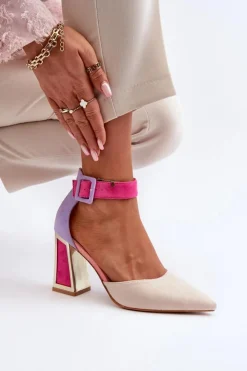 Boto Czółenka Zamszowe|Czółenka Na Słupku*Zamszowe Czółenka Na Słupku Multikolor Lodho