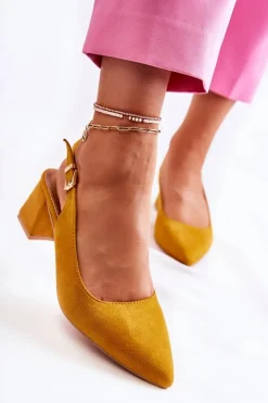 Boto Czółenka Zamszowe|Czółenka Klasyczne*Zamszowe Czółenka W Szpic Żółte Ashley