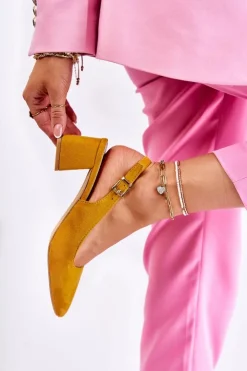 Boto Czółenka Zamszowe|Czółenka Klasyczne*Zamszowe Czółenka W Szpic Żółte Ashley