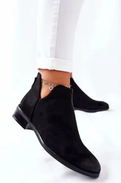 Damskie Buty damskie Vinceza Zamszowe Damskie Botki Ocieplane Czarne Joaliene