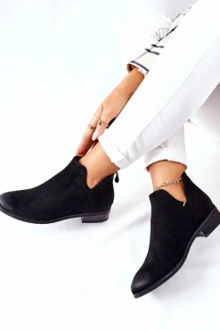 Damskie Buty damskie Vinceza Zamszowe Damskie Botki Ocieplane Czarne Joaliene