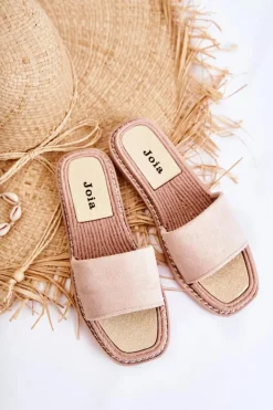 Damskie Boto Zamszowe Damskie Klapki Beżowe Sunset