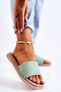 Damskie Boto Zamszowe Damskie Klapki Zielone Sunset