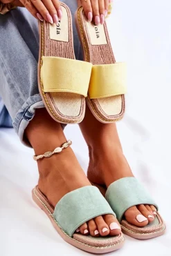 Damskie Boto Zamszowe Damskie Klapki Zielone Sunset