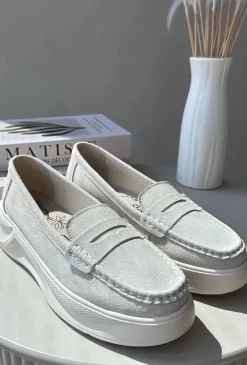 Damskie Evento Zamszowe Damskie Mokasyny Jasnobeżowe Filidia